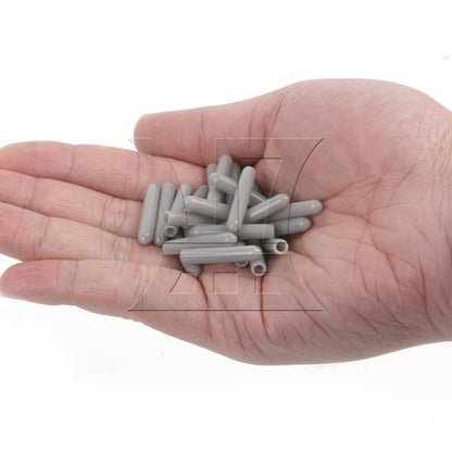 BQLZR 100 Pieces 1.02" x 0.12" Rubber Dishwasher Prong Rack Grey Caps