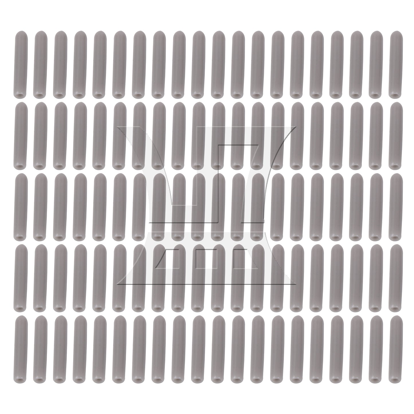 BQLZR 100 Pieces 1.02" x 0.12" Rubber Dishwasher Prong Rack Grey Caps