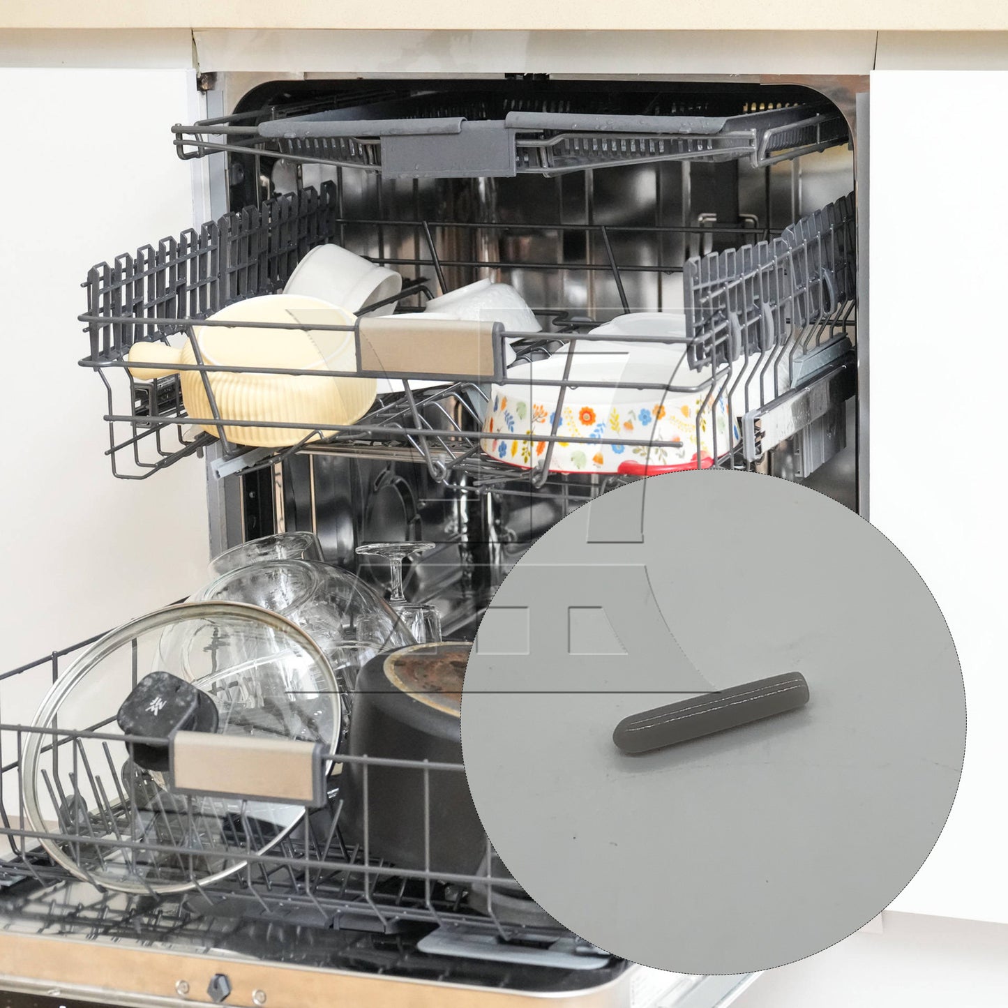 BQLZR 100 Pieces 1.02" x 0.12" Rubber Dishwasher Prong Rack Grey Caps