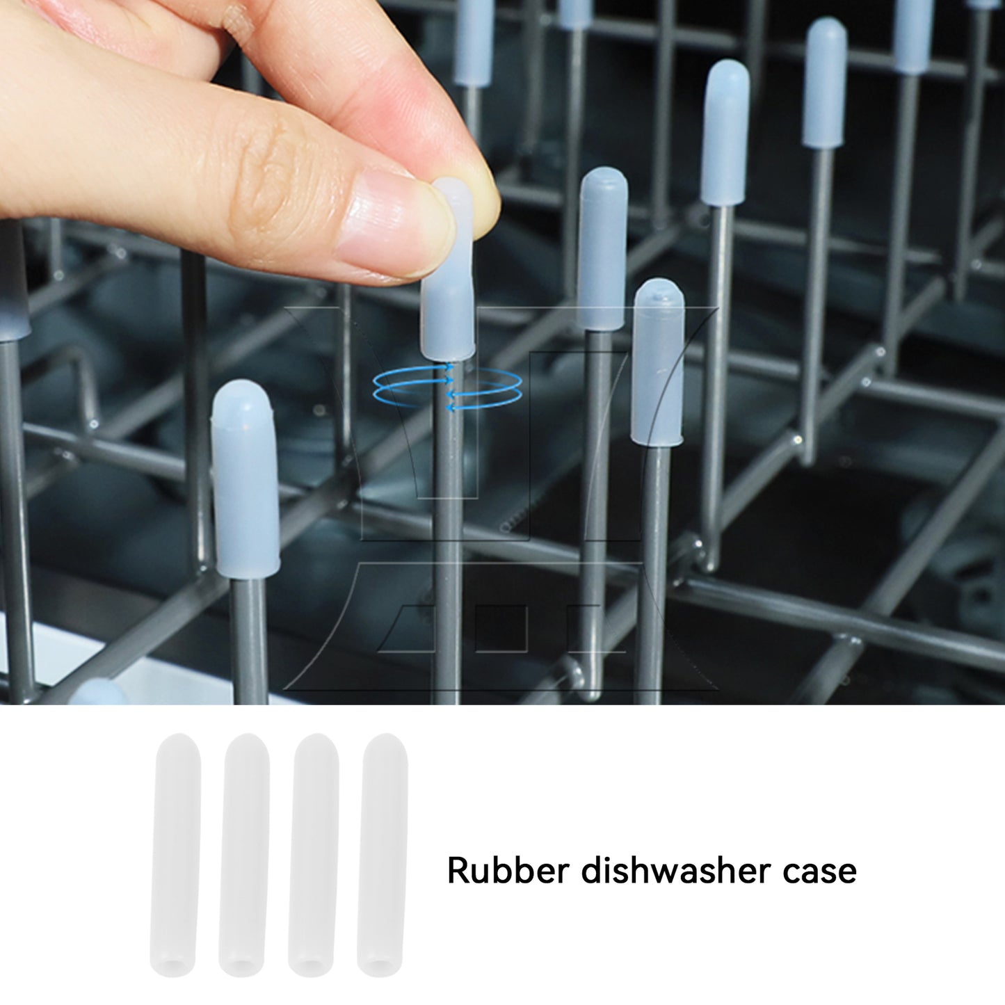 BQLZR 100 Pieces Rubber Universal Dishwasher Rack Tine Prong Repair End Cover Caps