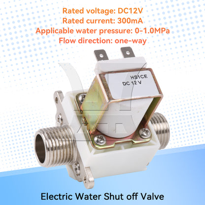 BQLZR Brass Electric Solenoid Valve DC12V 1/2 Inch DC12V 300mA 0~1.0MPa for Water