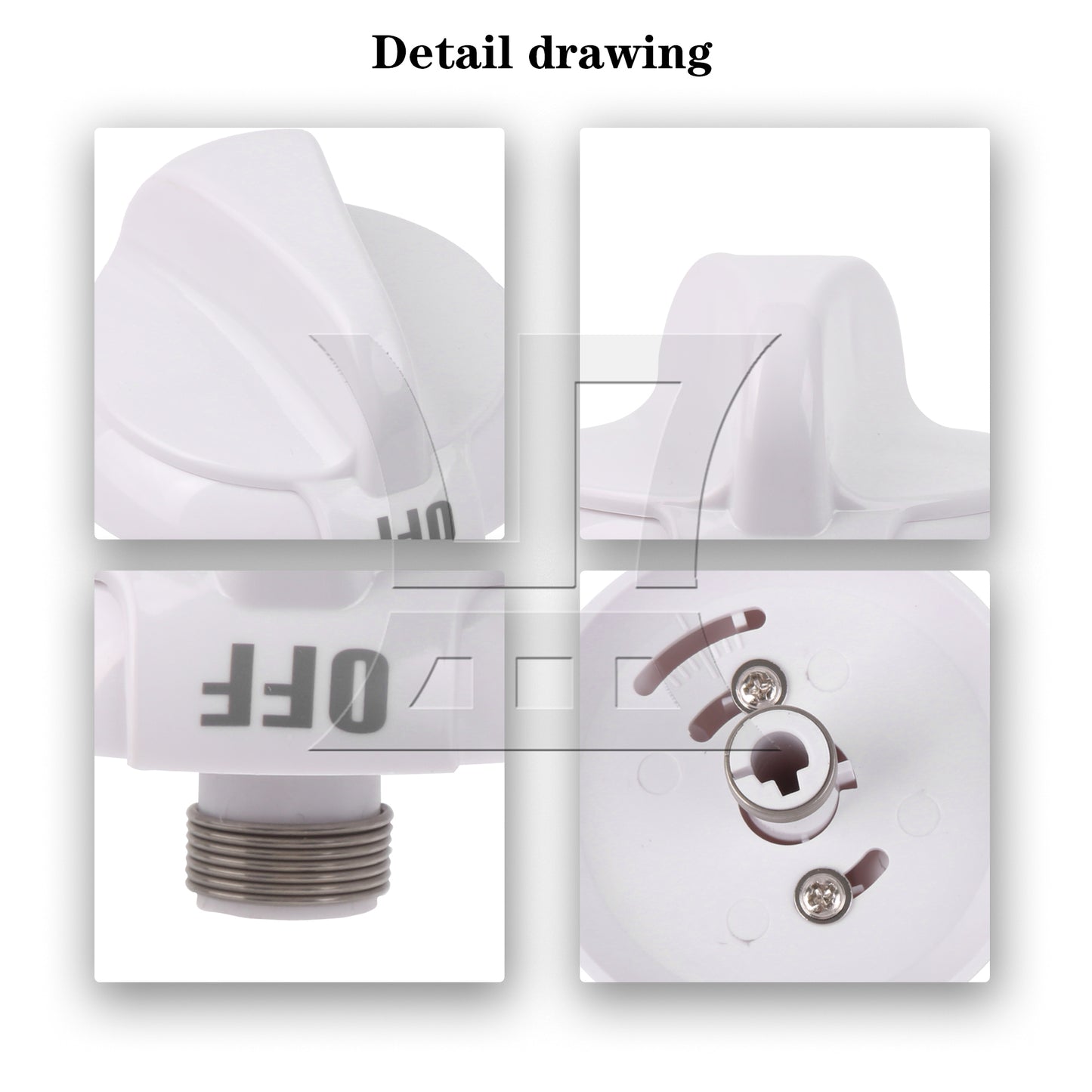 BQLZR White Plastic Oven Thermostat Knob Replacement for WB03K10036 0.25" Inner Dia