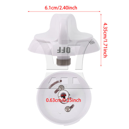 BQLZR White Plastic Oven Thermostat Knob Replacement for WB03K10036 0.25" Inner Dia