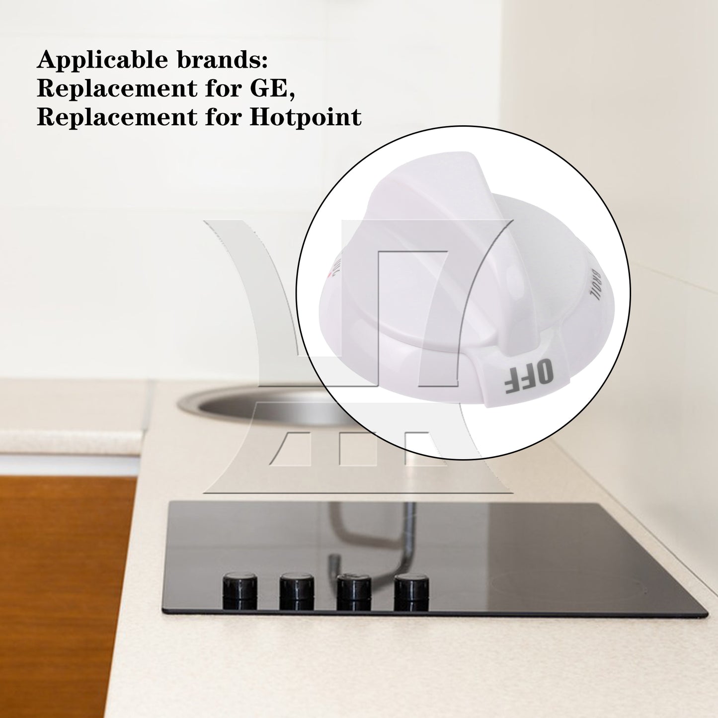 BQLZR White Plastic Oven Thermostat Knob Replacement for WB03K10036 0.25" Inner Dia