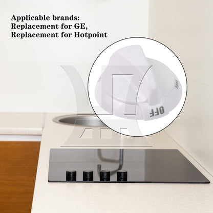 BQLZR White Plastic Oven Thermostat Knob Replacement for WB03K10036 0.25" Inner Dia