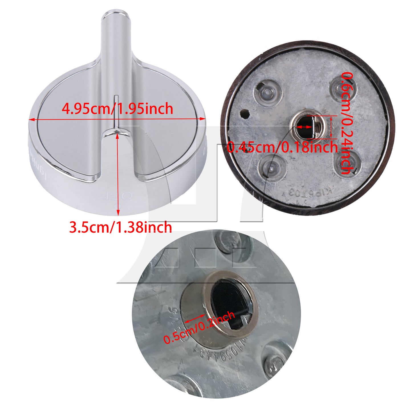 BQLZR Upgraded Burner Oven Knob 4248219 Replacement for AP5958476 0.18 Inch Silver