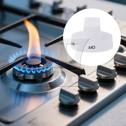 BQLZR White Plastic Burner Control Knob Replacement for AP6019878 0.24 x 0.18 Inch