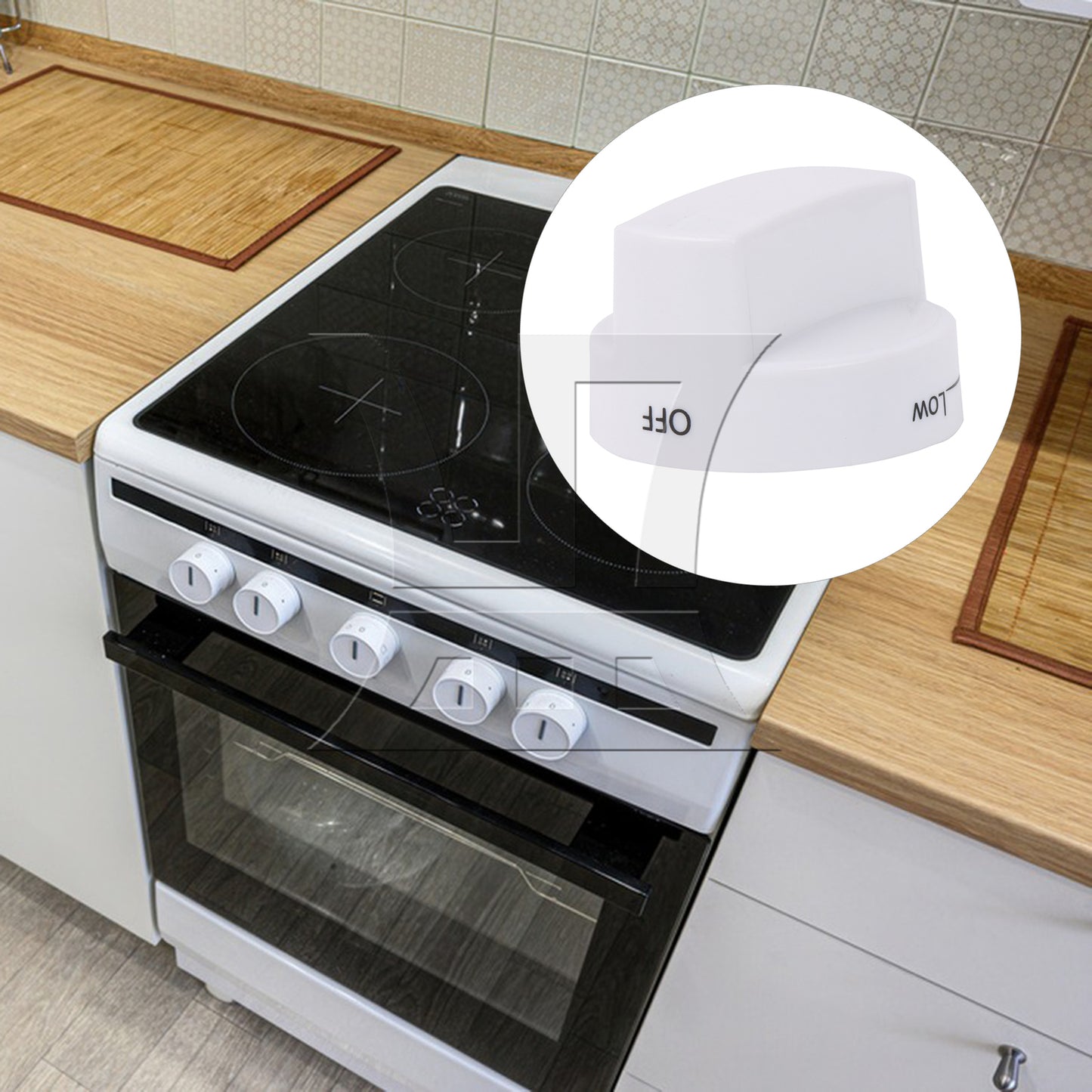 BQLZR White Plastic Burner Control Knob Replacement for AP6019878 0.24 x 0.18 Inch