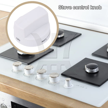 BQLZR White Plastic Burner Control Knob Replacement for AP6019878 0.24 x 0.18 Inch