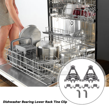 BQLZR Dishwashers Bearing Lower Rack Flip Tine Clip 00420199 DIY Repair Parts Set