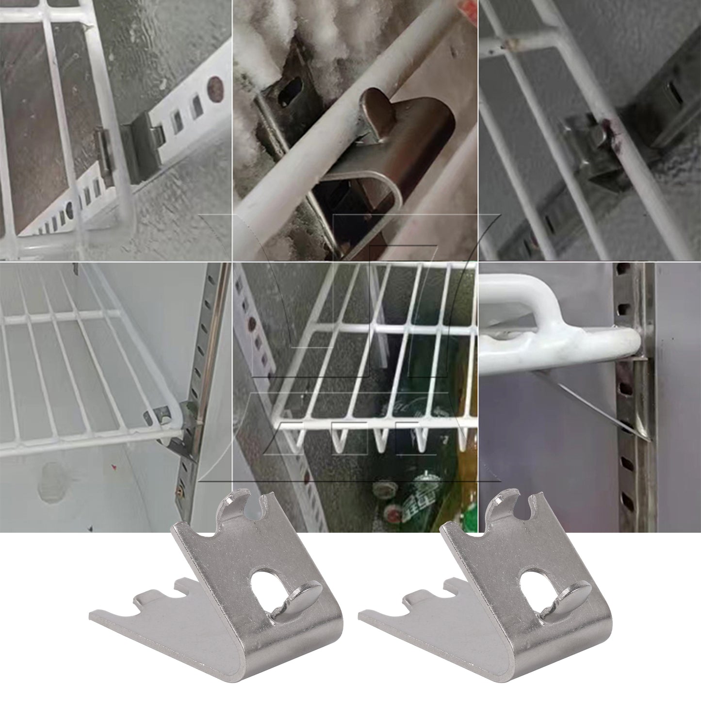 BQLZR 16Pieces 920158 Stainless Steel Freezer Shelf Clip 0.98" Repair Parts Silver
