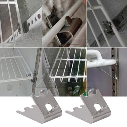 BQLZR 16Pieces 920158 Stainless Steel Freezer Shelf Clip 0.98" Repair Parts Silver