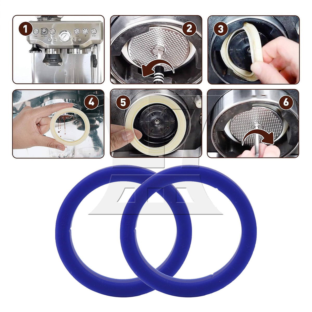 BQLZR 2Pieces 8.5mm T Silicone Gaskets Replacement for Gaggia E61 Coffee Machines