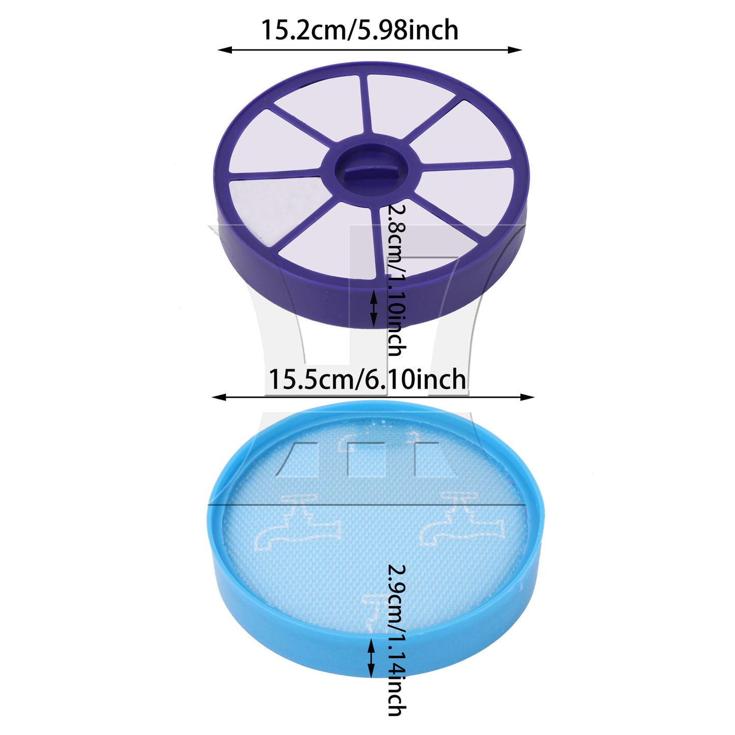 BQLZR 2Pieces Washable Pre Post Vacuum Filters Set Replacement for DC19 DC20 DC21