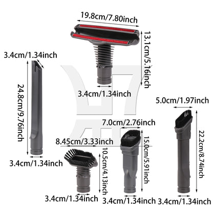 BQLZR 5 Pieces Small Square Vacuum Brush Replacement for V8 DC44 DC58 DC59 34mm
