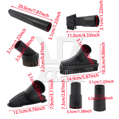 BQLZR 6 Pieces Square Vacuum Brush w/ Adapter 1-1/4" 1-3/8" Replacement for Oreck