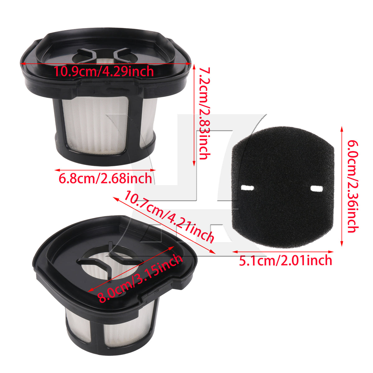 BQLZR 4 Pieces 1614212 1614203 1614204 Hand Vacuum Filter Replacement for Bissell