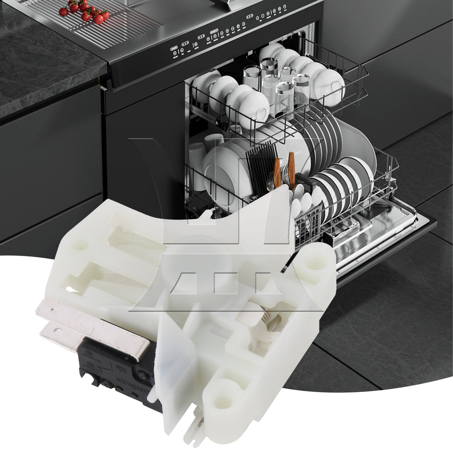 BQLZR Plastic Dishwasher Door Switch Latch Replacement for AP6287051 White