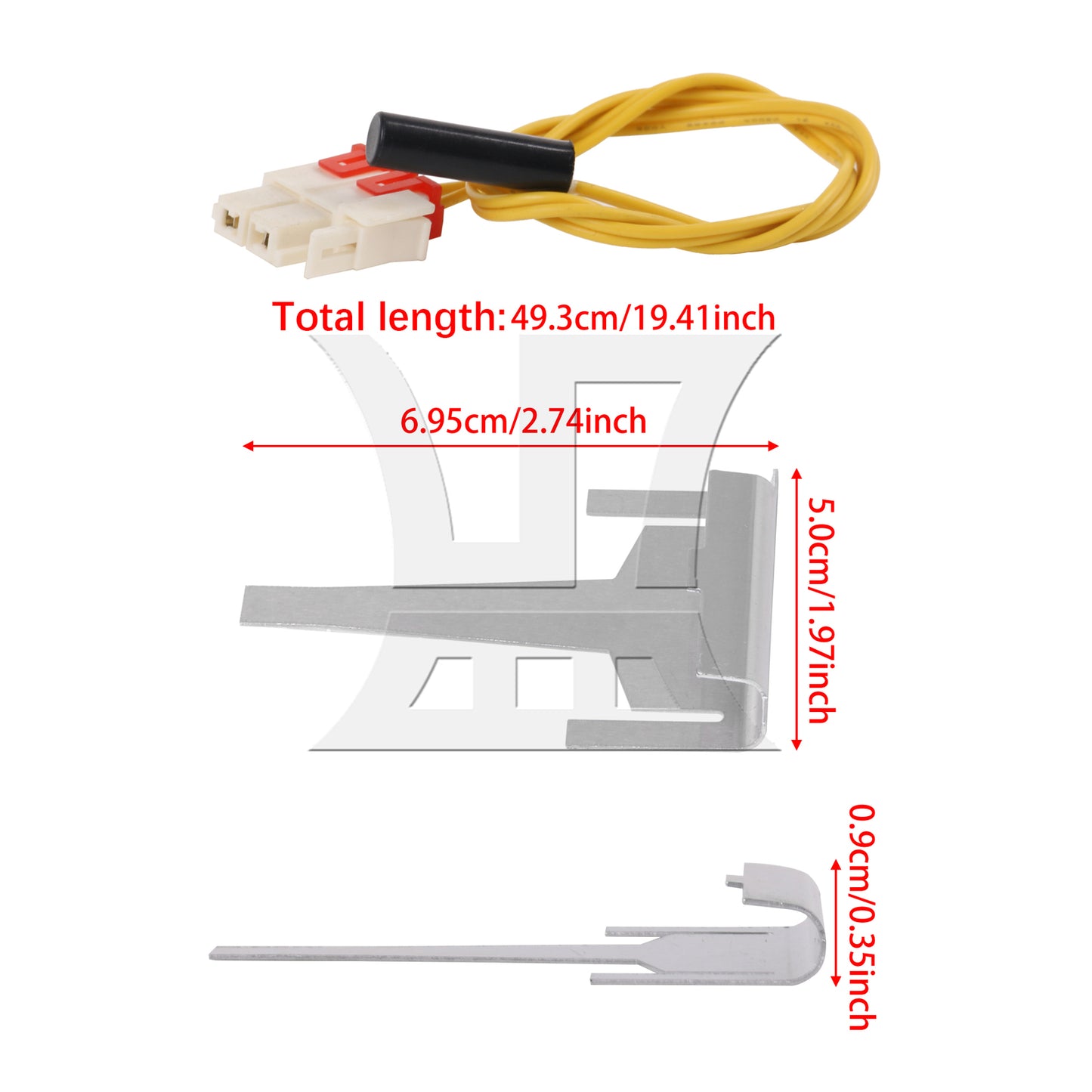 BQLZR 4 Pieces Refrigerator Defrost Sensor Replacement for DA32-00006W w/ Drain Clip
