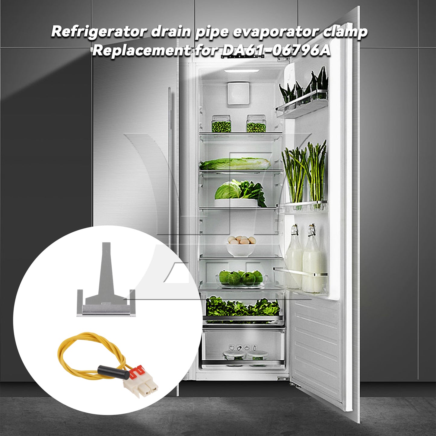 BQLZR 4 Pieces Refrigerator Defrost Sensor Replacement for DA32-00006W w/ Drain Clip