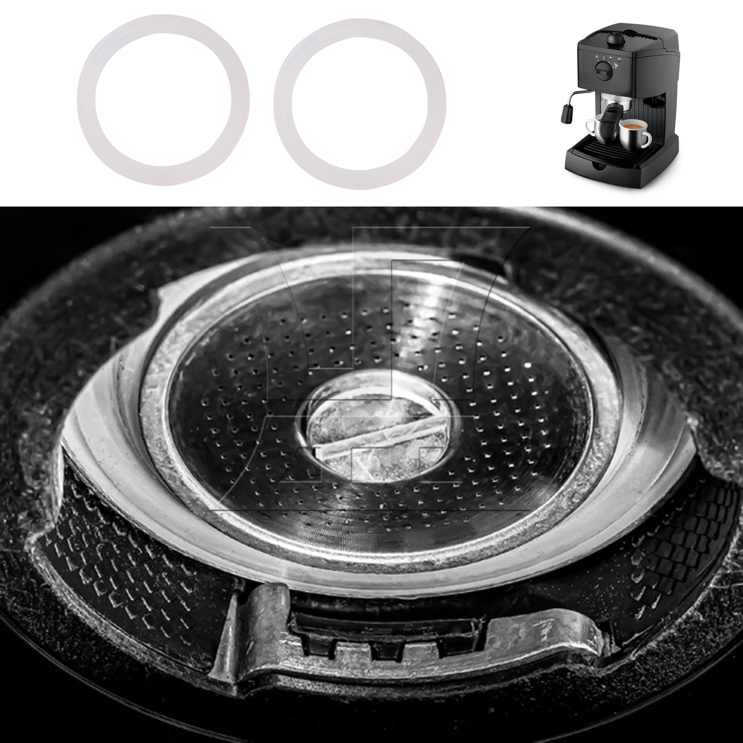 BQLZR 2 Pieces Brew Head Gasket Replacement for EC685 Espresso Coffee Machine 46mm
