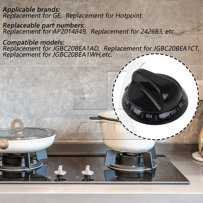 BQLZR Plastic Burner Knob 0.25" Inner Dia Replacement for AP2014849 Black
