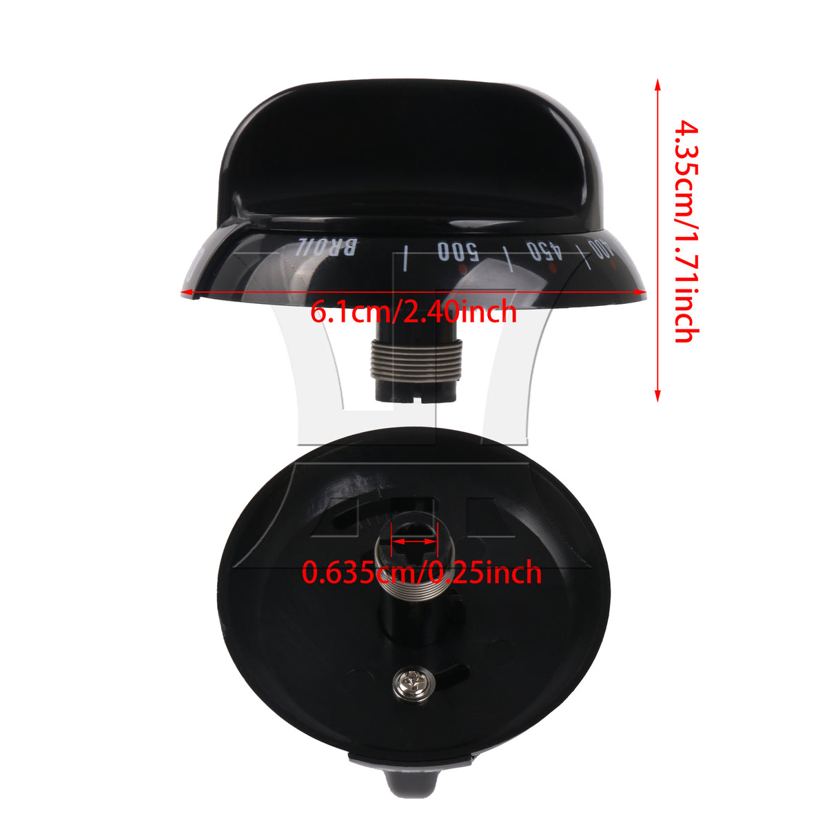 BQLZR Plastic Burner Knob 0.25" Inner Dia Replacement for AP2014849 Black