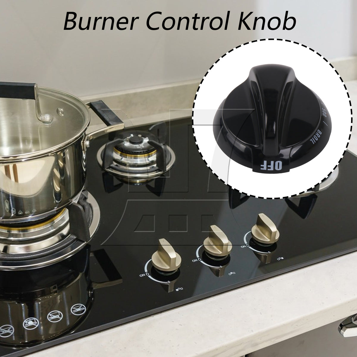 BQLZR Plastic Burner Knob 0.25" Inner Dia Replacement for AP2014849 Black