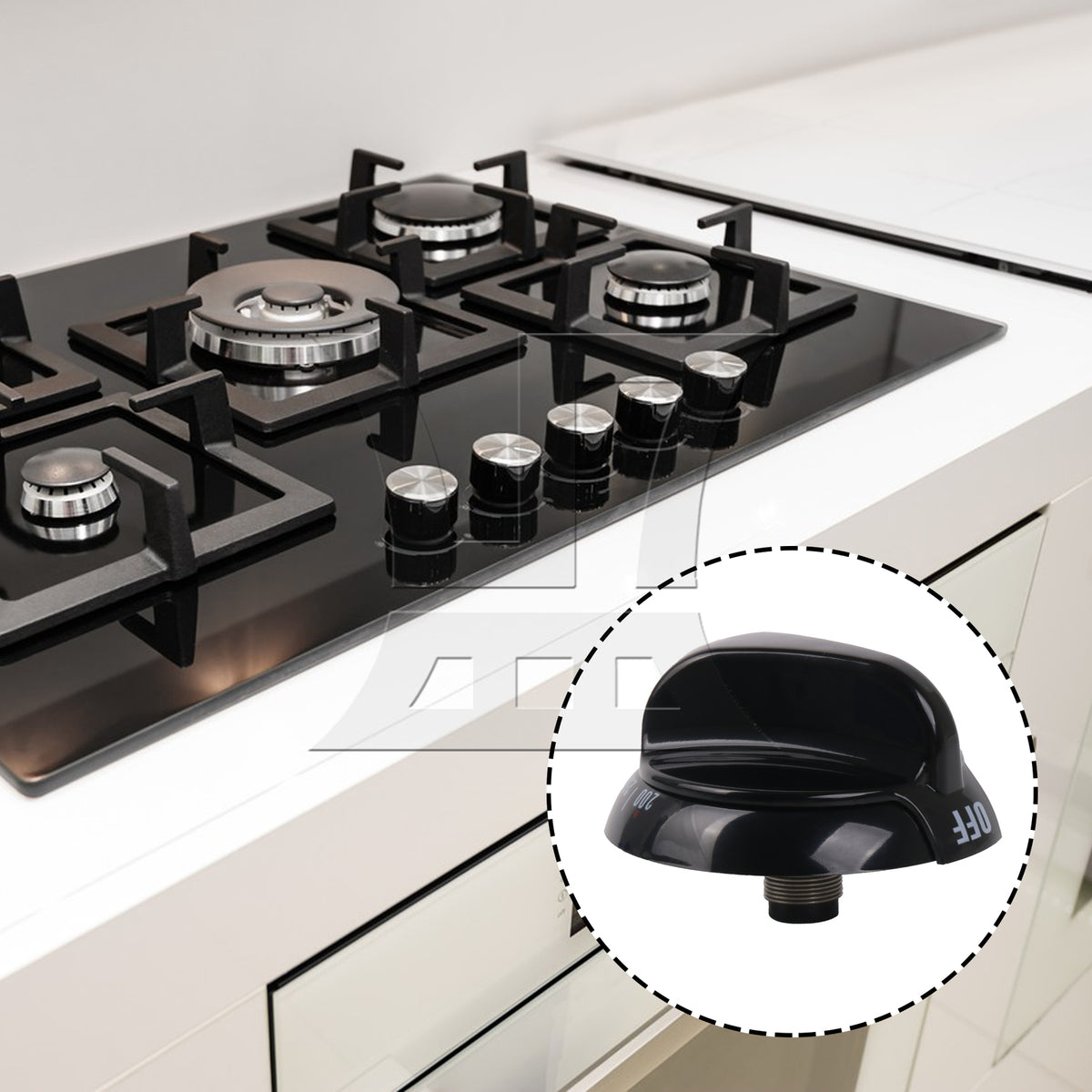 BQLZR Plastic Burner Knob 0.25" Inner Dia Replacement for AP2014849 Black