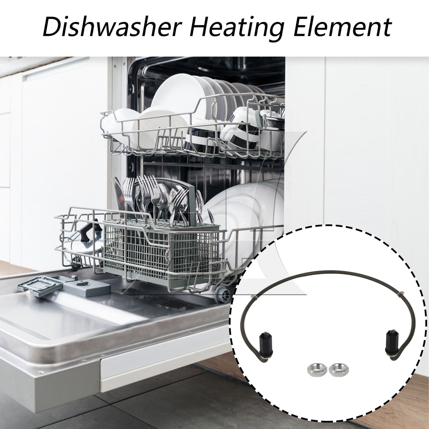 BQLZR Dishwasher Heating Element Heater Kit Replacement for W10329322 w/ Nut