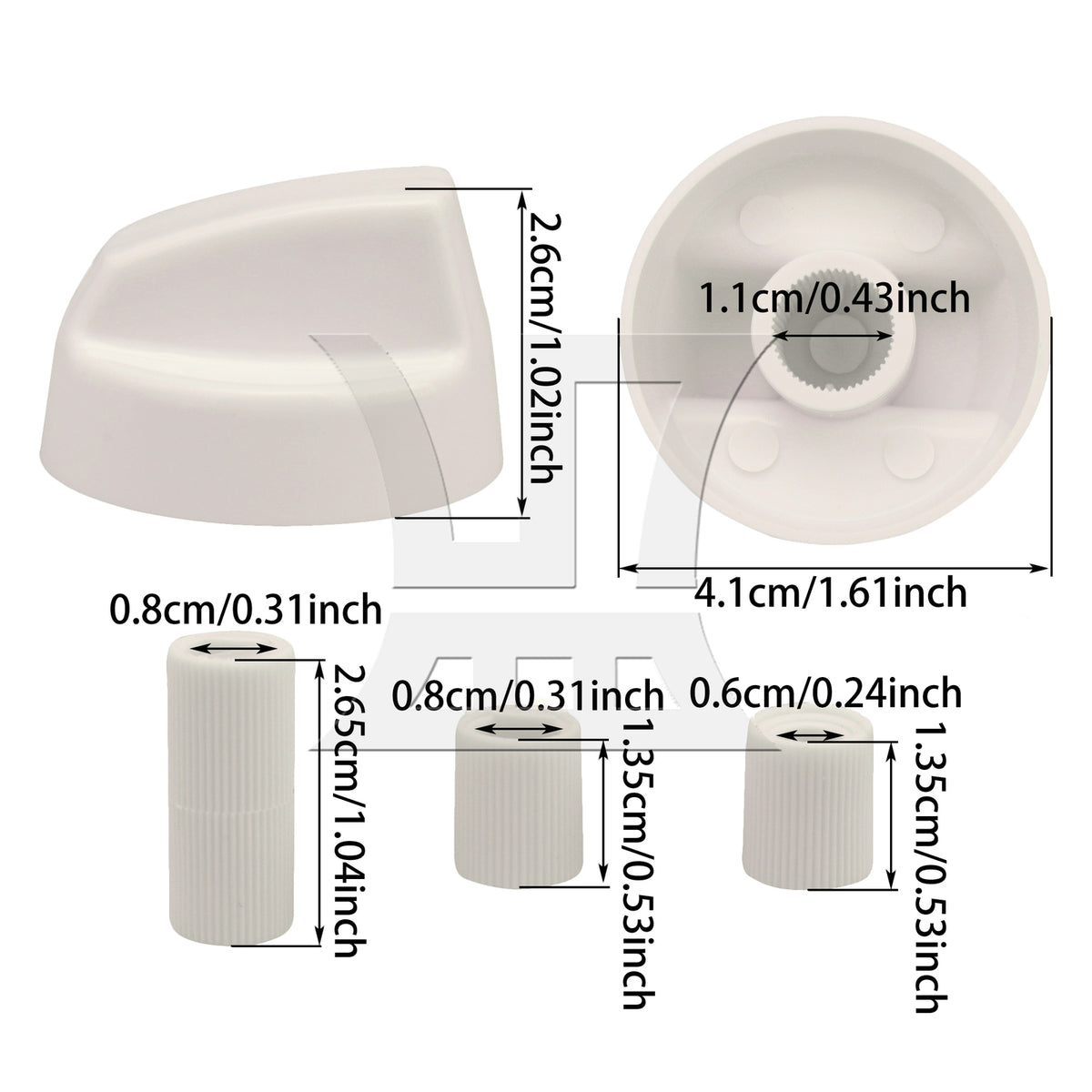 BQLZR 1set Burner Knob Replacement White for Oven Knob Electric Stoves Knob
