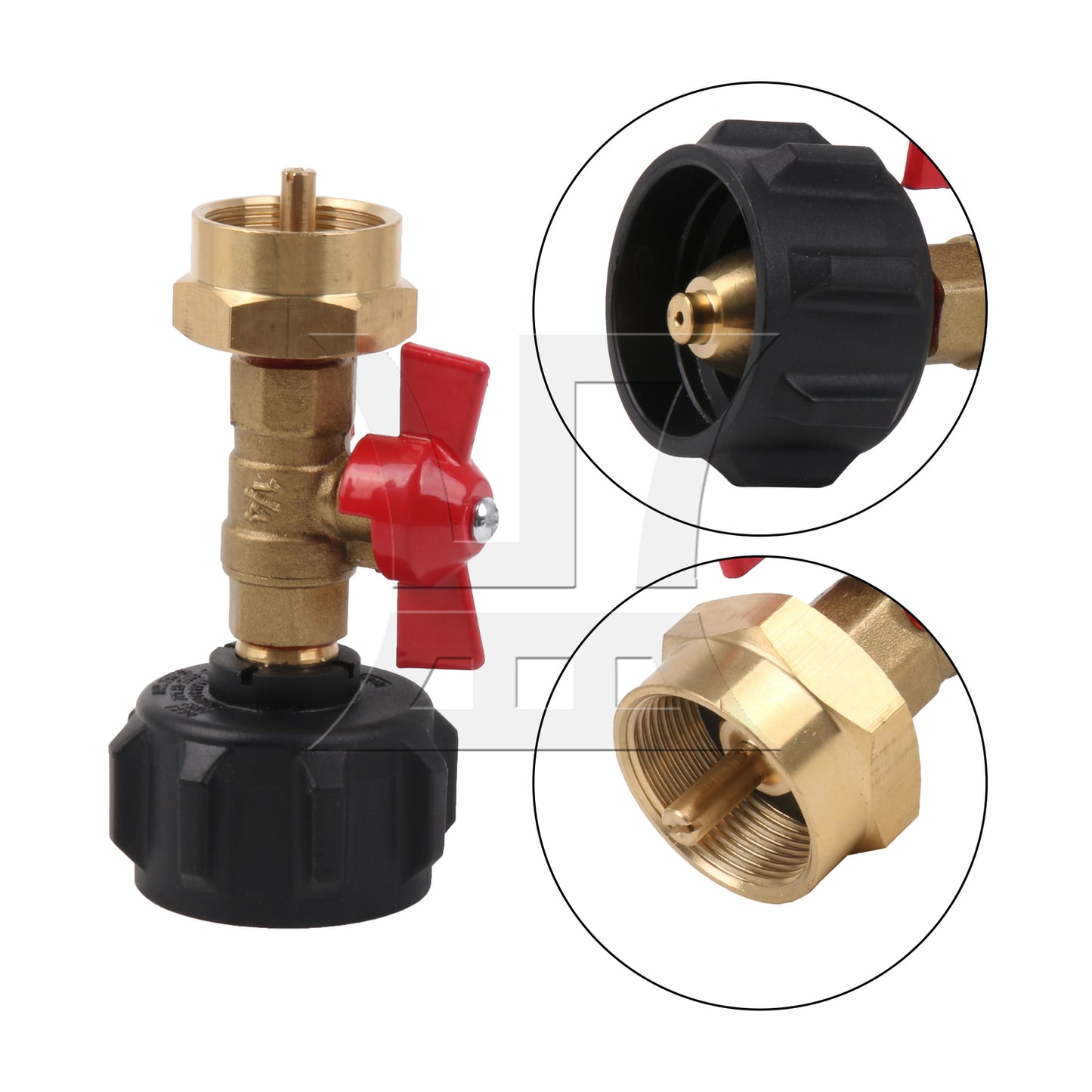 BQLZR Brass Propane Refill Tank Straight Adapter for Portable Barbecues 180 Degree