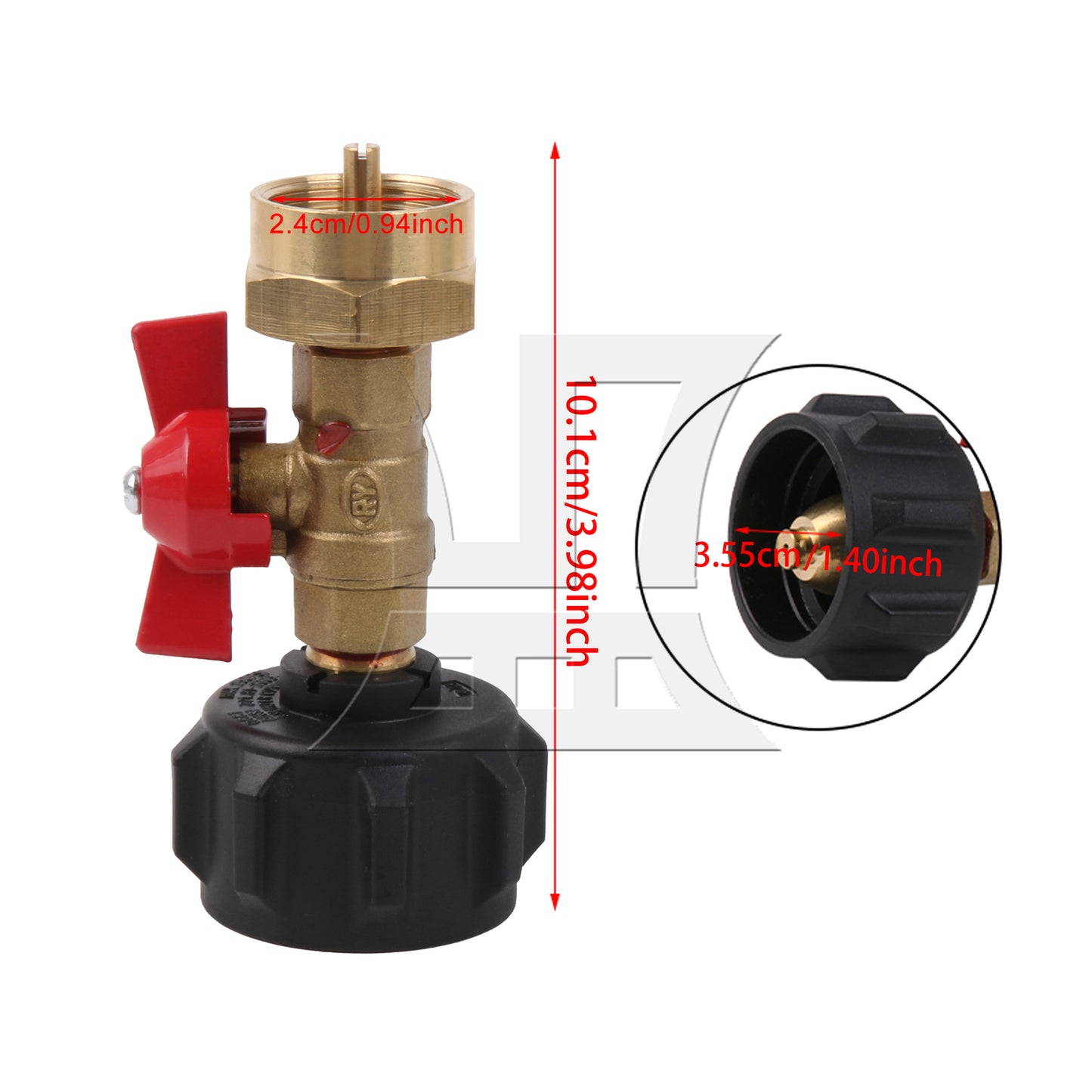 BQLZR Brass Propane Refill Tank Straight Adapter for Portable Barbecues 180 Degree