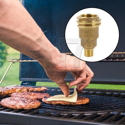 BQLZR Solid Brass Propane Refill Fitting Converter for Desktop Barbecues 1/4inch NPT