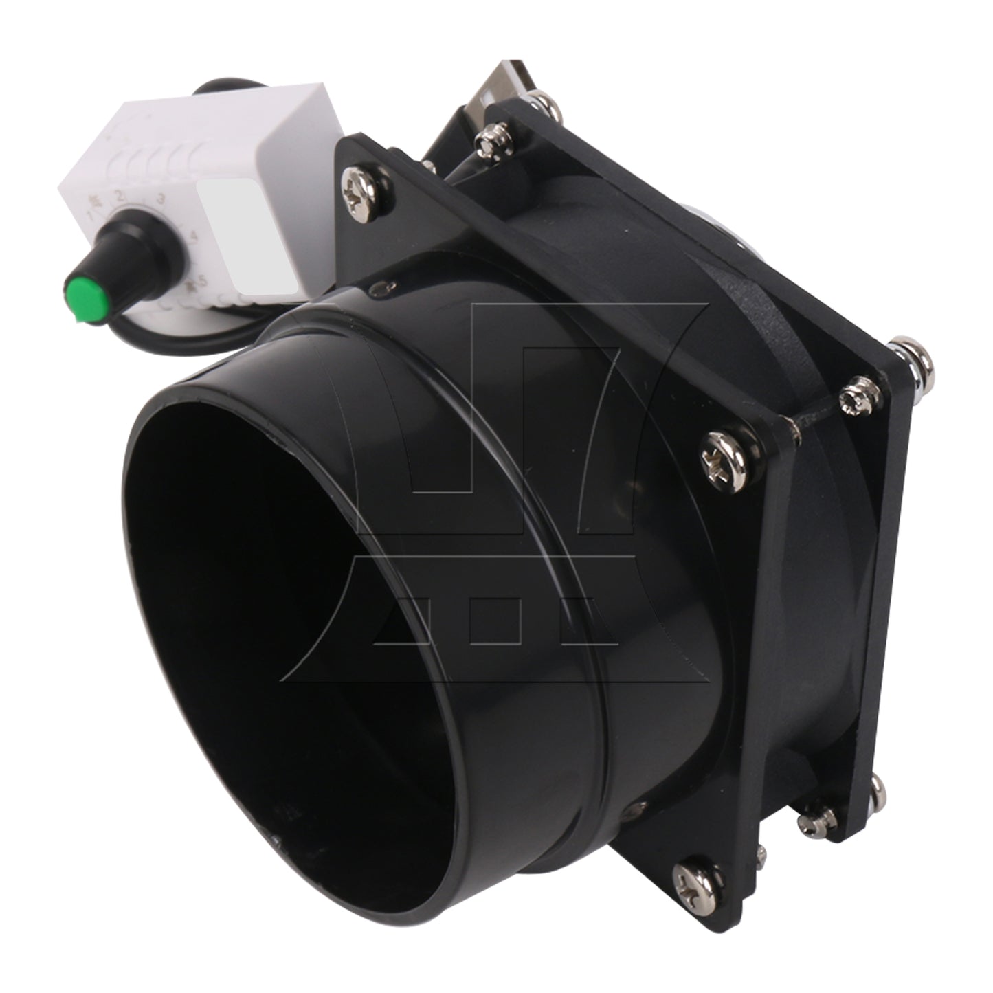 5V Black USB Small Range Hood Fan (Integrated Speed Regulation, Single Network, 8cm Single Air Duct)