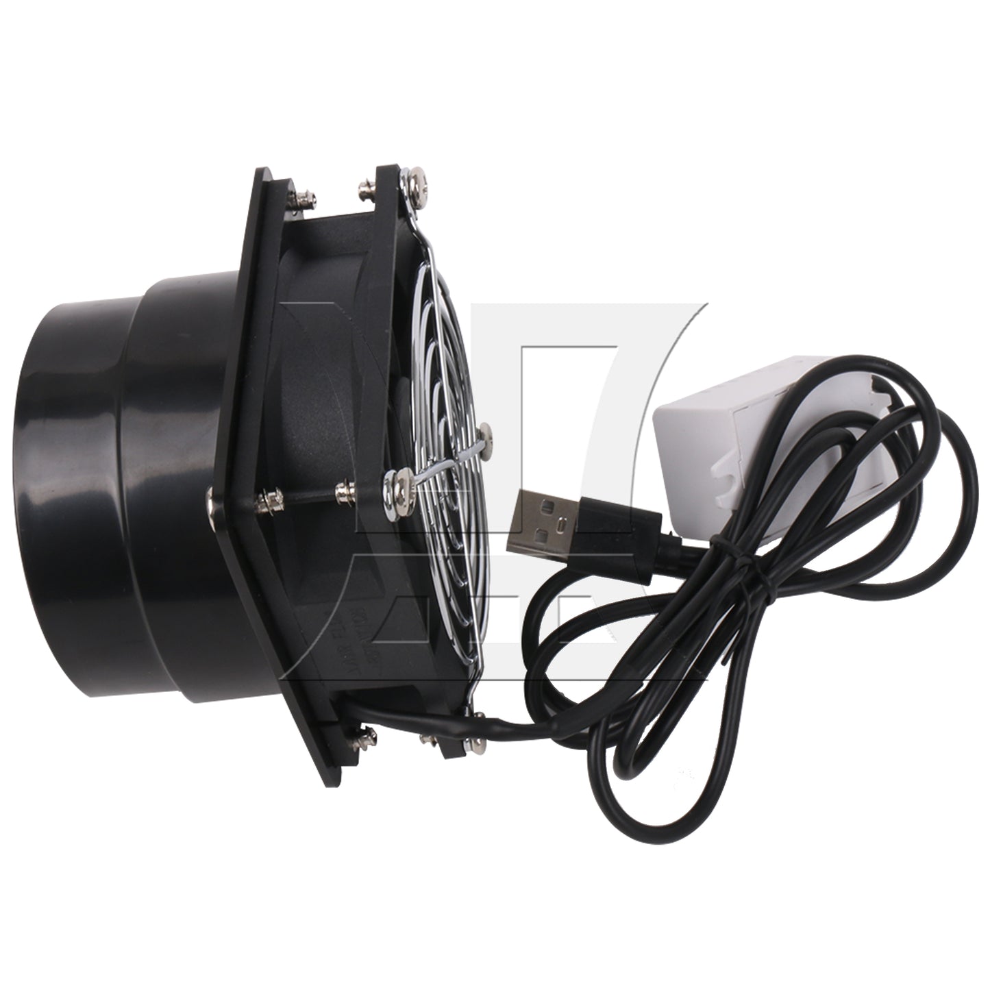 5V Black USB Small Range Hood Fan (Integrated Speed Regulation, Single Network, 8cm Single Air Duct)