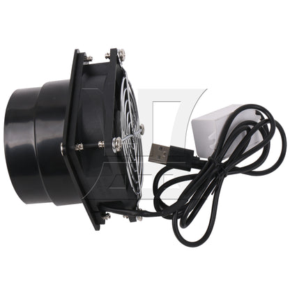 5V Black USB Small Range Hood Fan (Integrated Speed Regulation, Single Network, 8cm Single Air Duct)