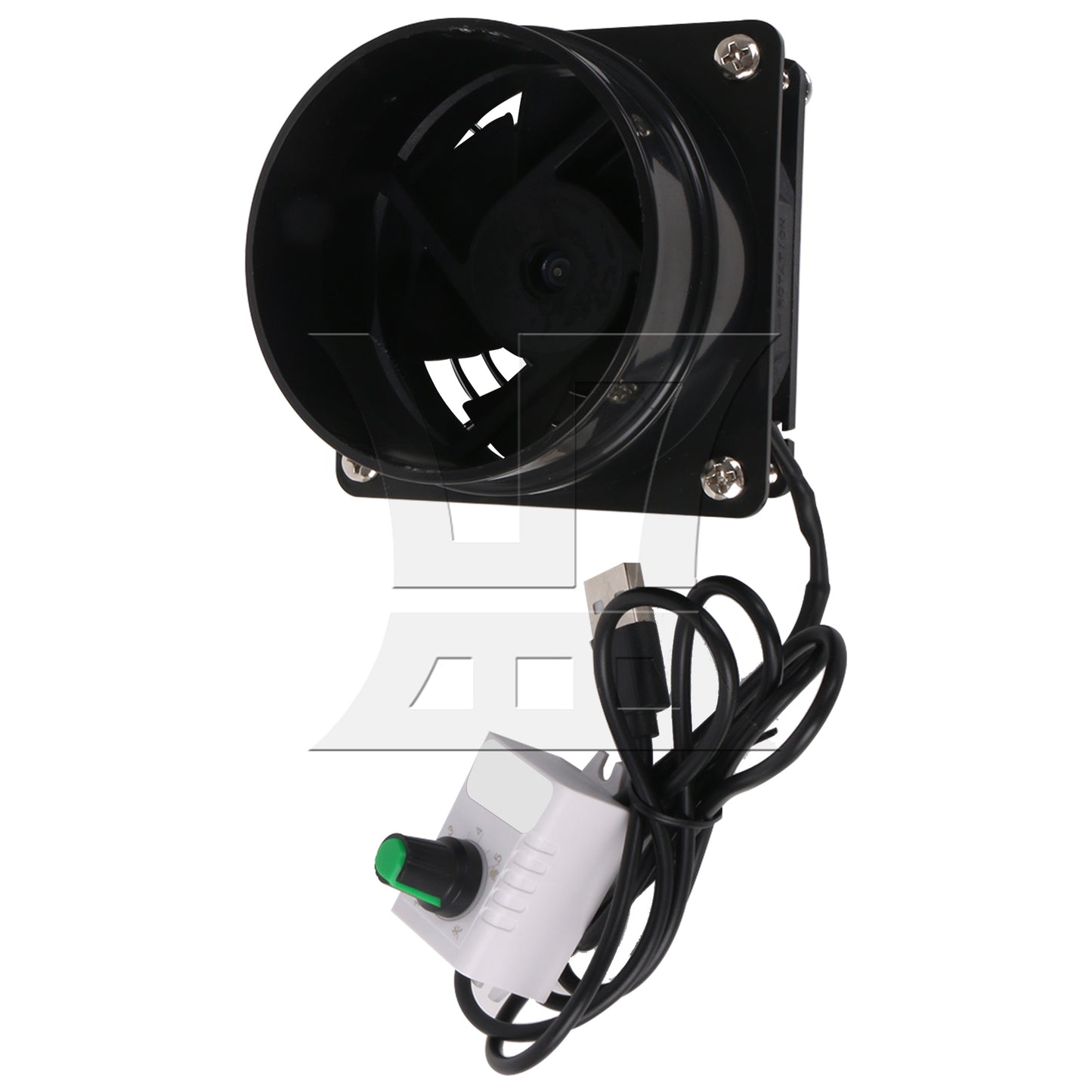 5V Black USB Small Range Hood Fan (Integrated Speed Regulation, Single Network, 8cm Single Air Duct)