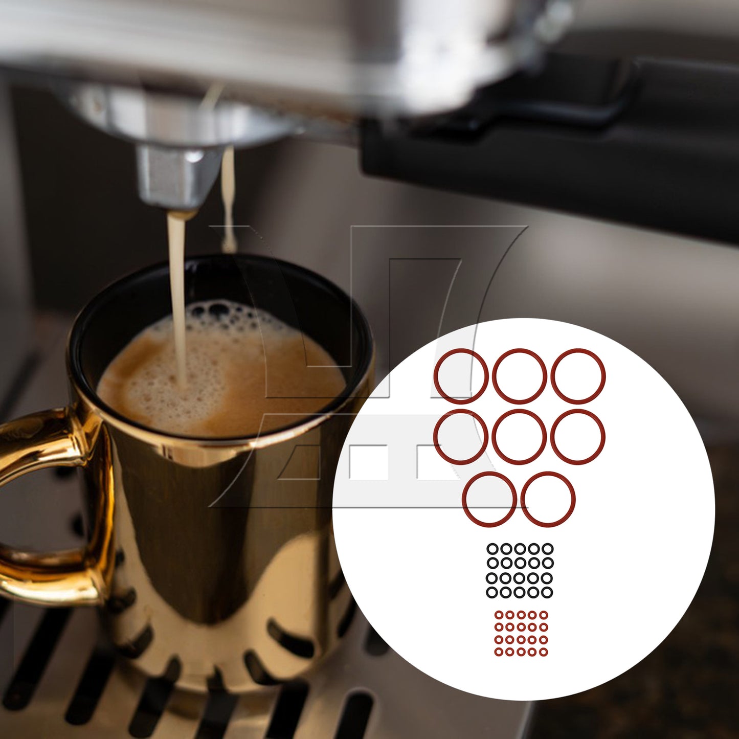 BQLZR 50pcs Coffee Machine Sealing Gasket Applicable To 13531 13422