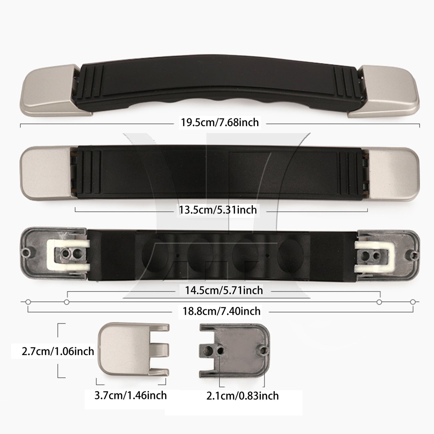 BQLZR Plastic Suitcase Luggage Handle Replacement with Mounts & Screws Black B018
