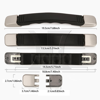 BQLZR Plastic Suitcase Luggage Handle Replacement with Mounts & Screws Black B018