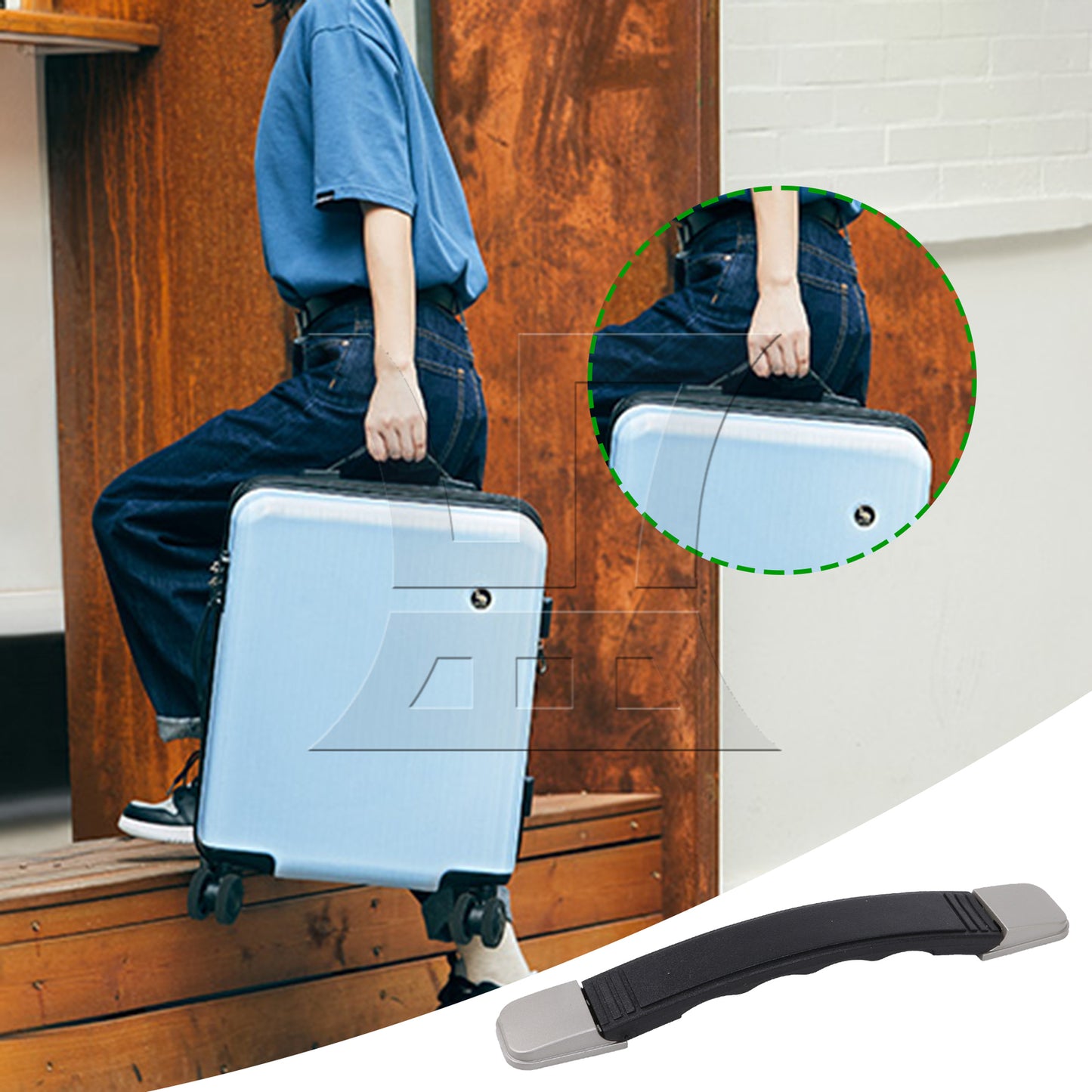 BQLZR Plastic Suitcase Luggage Handle Replacement with Mounts & Screws Black B018