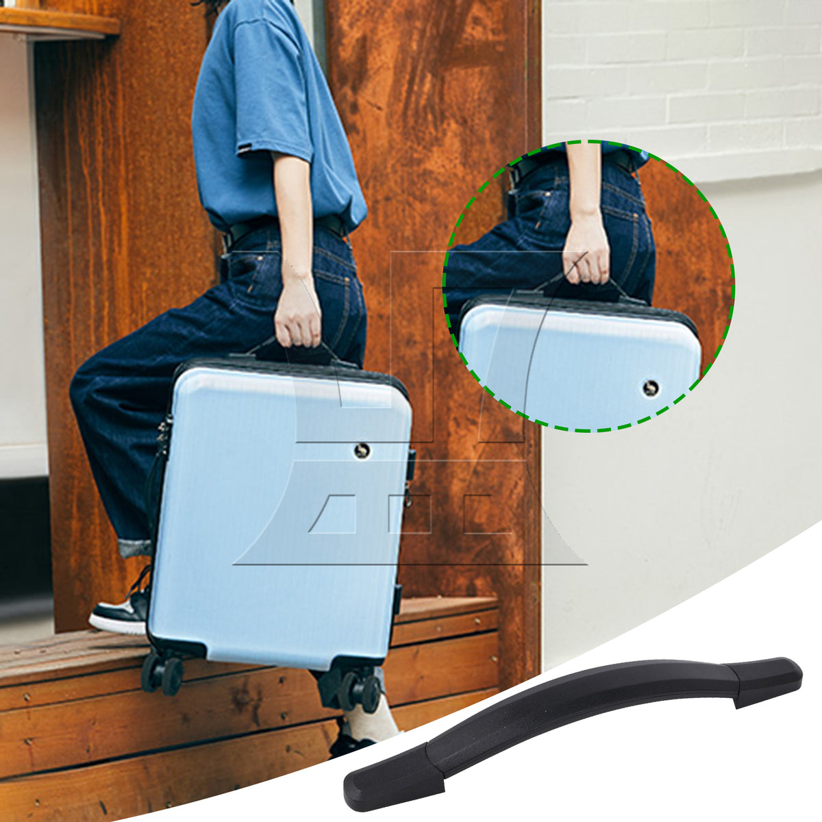 BQLZR Suitcase Luggage Handle Holder Strap Grip Handle 9.33inch w/ Mounts Black B122