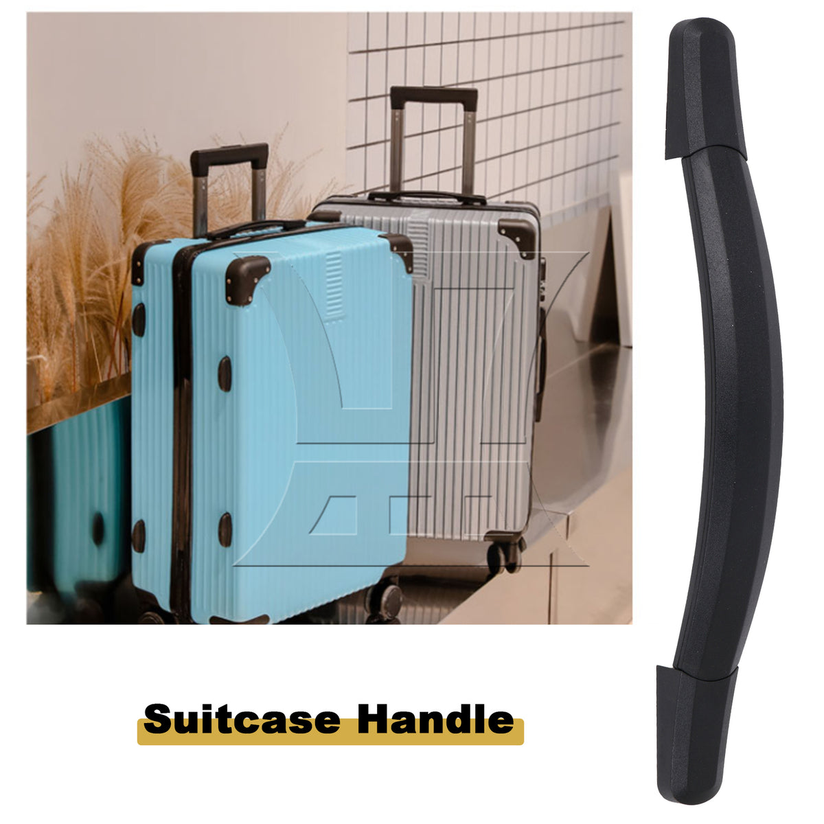 BQLZR Suitcase Luggage Handle Holder Strap Grip Handle 9.33inch w/ Mounts Black B122
