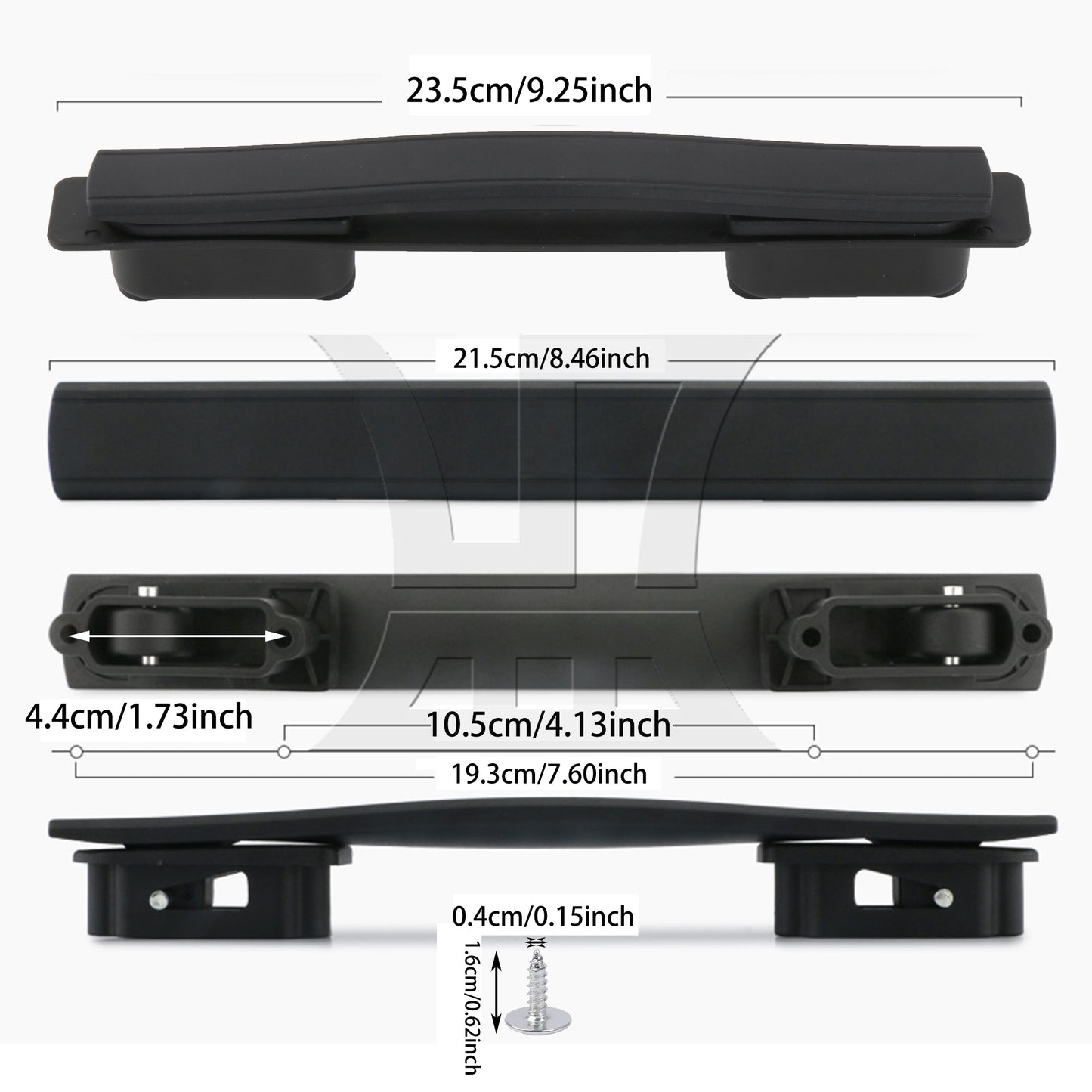 BQLZR Luggage Handle Replacement Flexible Spare Grip 9.25inch w/ Screws B113 Black
