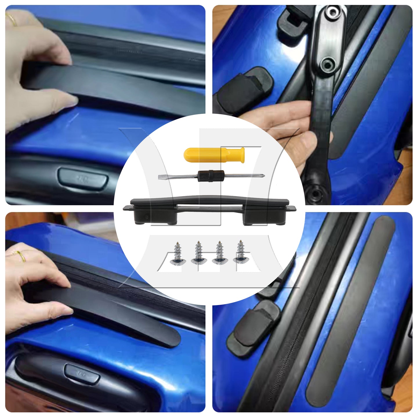 BQLZR Luggage Handle Replacement Flexible Spare Grip 9.25inch w/ Screws B113 Black
