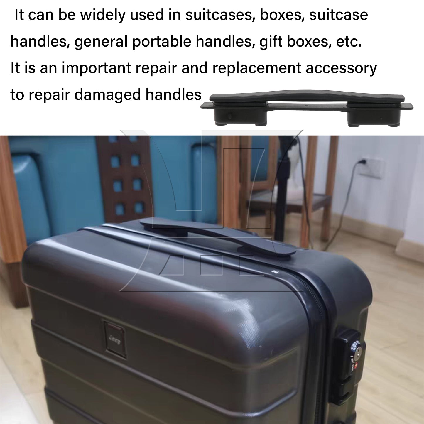 BQLZR Luggage Handle Replacement Flexible Spare Grip 9.25inch w/ Screws B113 Black