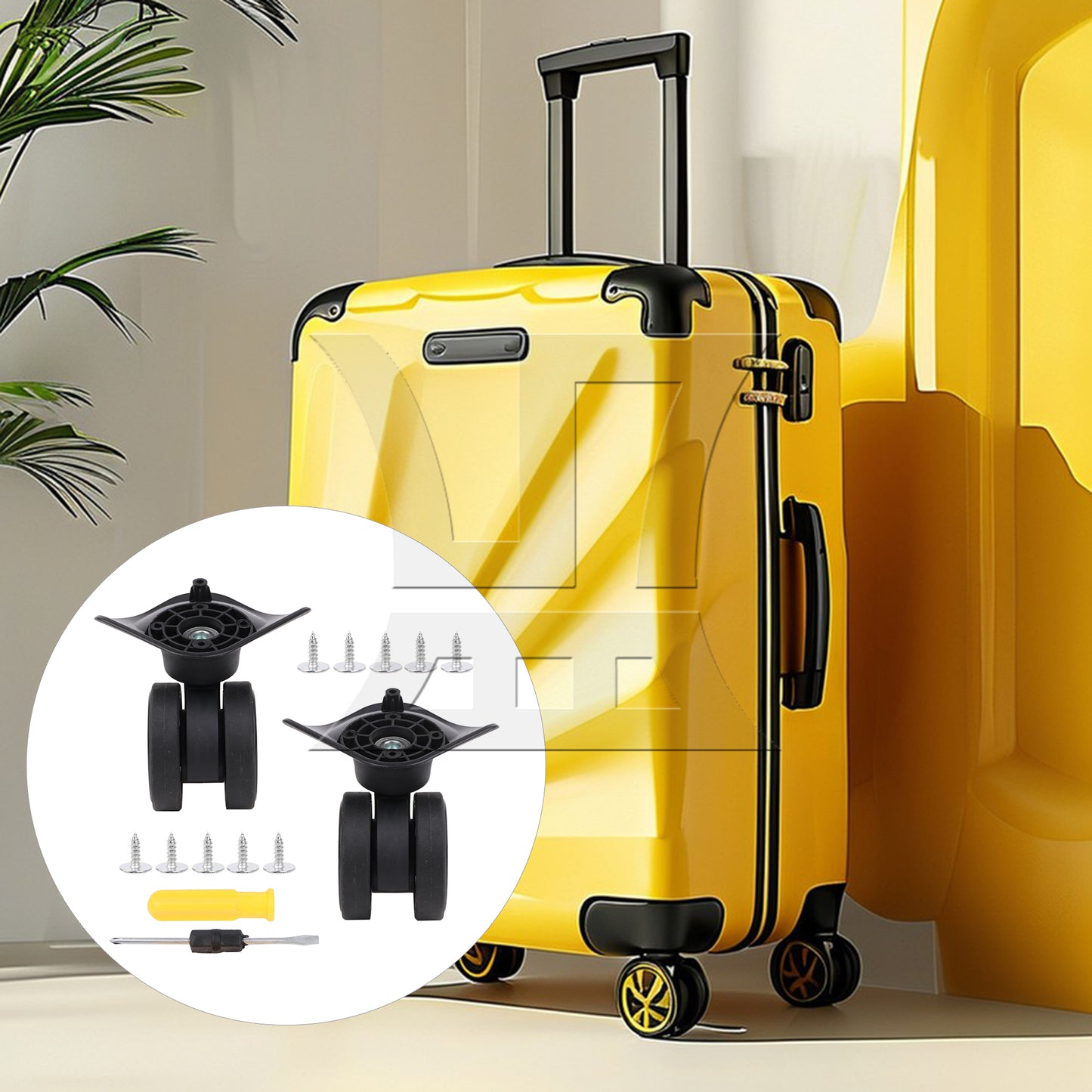BQLZR 2Pieces Luggage Suitcase Replacement Wheels 360 Swivel Left & Right W226 Black