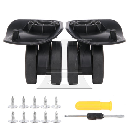 BQLZR 2Pieces Luggage Suitcase Replacement Wheels 360 Swivel Left & Right W226 Black