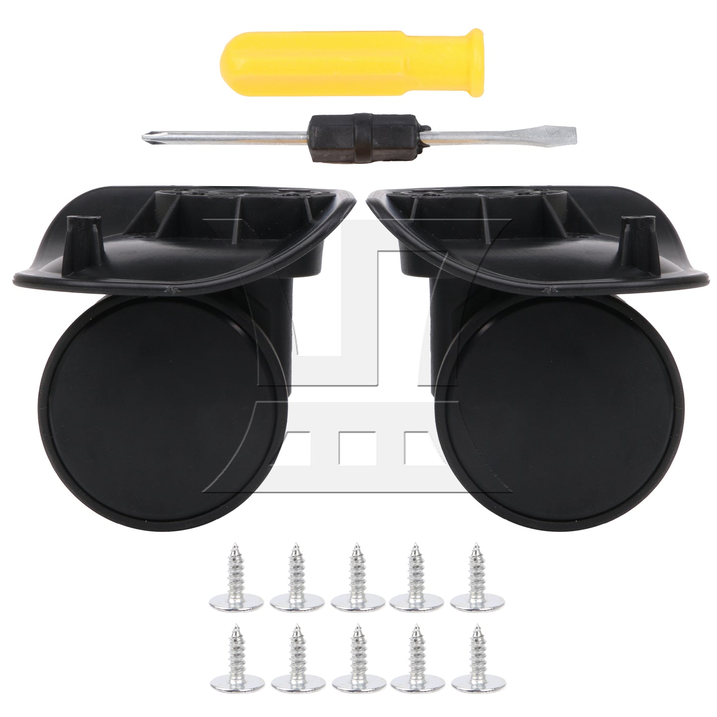BQLZR 2Pieces Luggage Suitcase Replacement Wheels 360 Swivel Left & Right W226 Black